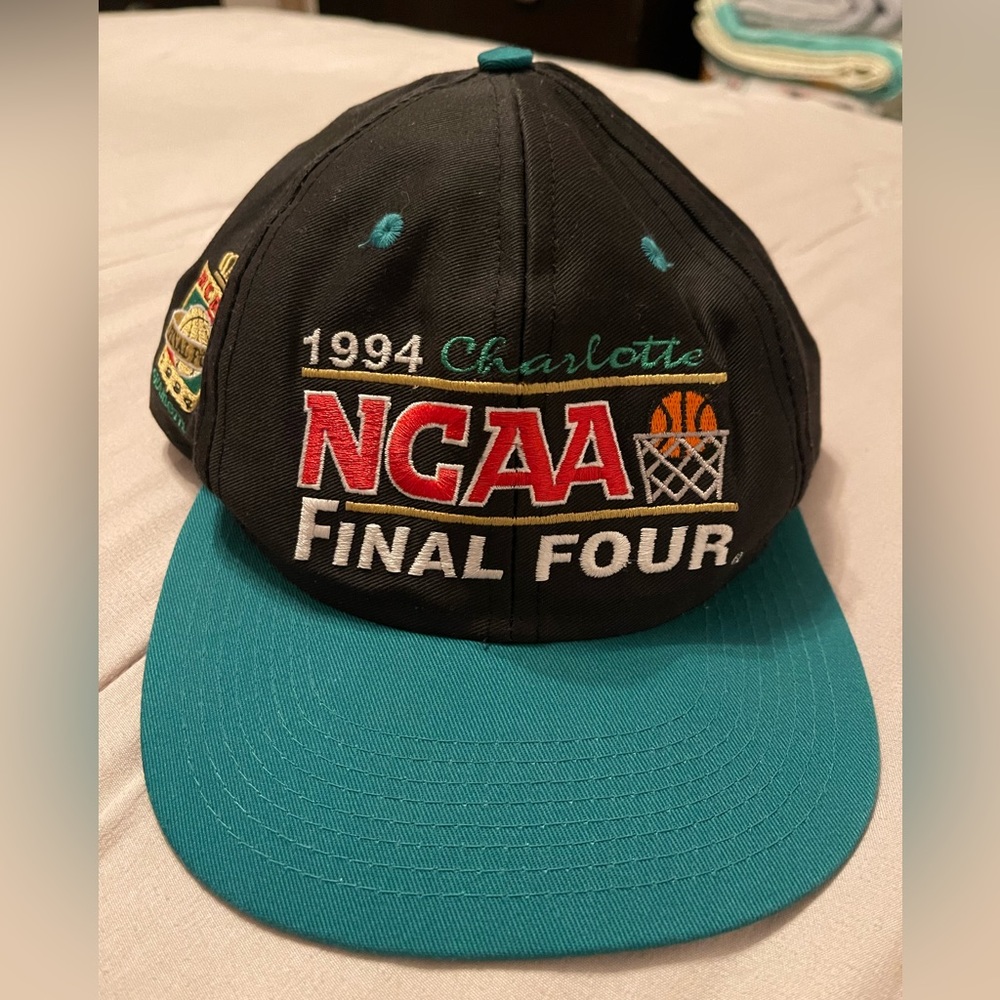 Vintage 1994 NCAA Final Four Basketball Hat Charlotte Teal Snapback Cap NWOT